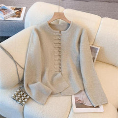 Elegant O-Neck Pullover & Wide-Leg Pants Set - Trendy Mix