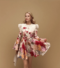 Famous Fashion Designer Vintage Bloom Mini Dress - Trendy Mix