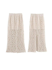 Female 2024 Fashion hollow Out Knit Set 2 Pieces for Ladies - Trendy Mix