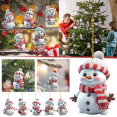 1 Piece Christmas Decoration Pendant 2D Acrylic Cartoon Christmas Snowman Home Garden Christmas Tree Pendant Party Decoration - Trendy Mix