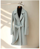 2024 Women's Wool Lapel Belted Coat - Trendy Mix