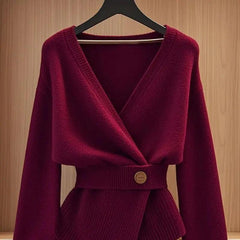 Vintage Solid Knit Sweater - Trendy Mix