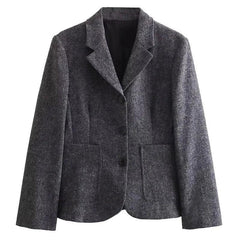 2024 Autumn Women Fashion Suits Trend Solid V Neck Textured Slim Blazer + With Pleats Commute Office Lady Female Skirt - Trendy Mix