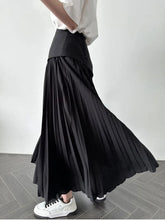 French Style High-Waisted Pleated Patchwork Skirt - Trendy Mix