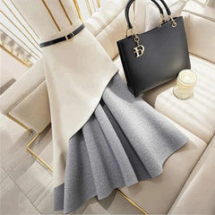 Grey & White Patchwork Skirt