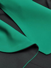 Round Neck Long Sleeved Bow Spliced Dresses For Women Mid Length Contrast Formal Dress Autumn Clothing - Trendy Mix