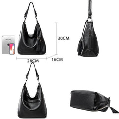 Genuine Leather Black Tote - Trendy Mix