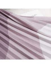 Fashion Gradient Pleated A-Line Midi Skirt - Trendy Mix