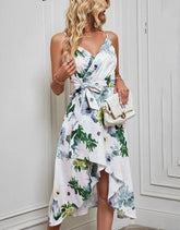 Chic Floral Print Midi Sundress - Trendy Mix