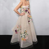 Elegant Sleeveless Ankle-Length Applique Evening Dress with Heart-Shaped Neckline - Trendy Mix