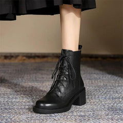 2024 Winter Genuine Leather Boots - Trendy Mix