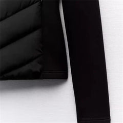 Versatile Stand Collar Hooded Patchwork Jacket - Trendy Mix