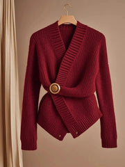 Red Knitted Sweater & Long Skirt Set - Trendy Mix