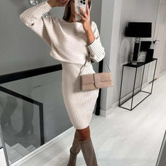 Chic Striped Two-piece Set dress - Trendy Mix