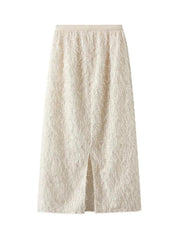 Elegant Feather Tassel Long Skirt for Women - Trendy Mix