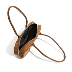 Vintage Faux Suede Hobo Bag - Trendy Mix