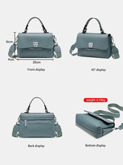 Luxury Leather Top-Handle Handbag - Trendy Mix