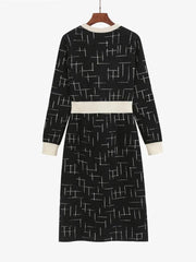 Vintage New Women's Clothing Elegant Slim Casual 2024 Korean Fashion Buttons Lady O-neck Long Sleeve Temperament Dresses Sweet - Trendy Mix