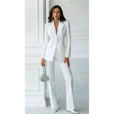 Elegant Women's Winter Suit Two-Piece Pant Set - Trendy Mix