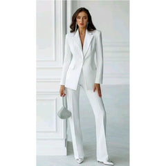 Elegant Women's Winter Suit Two-Piece Pant Set - Trendy Mix