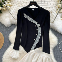 Casual Autumn 2-Piece Ruffle Set - Trendy Mix