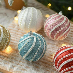 8cm Christmas Ball Hanging Tree Ornament 2024 - Trendy Mix
