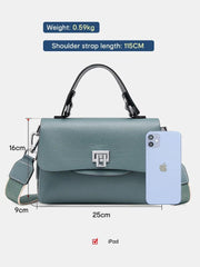Luxury Leather Top-Handle Handbag - Trendy Mix