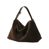 High-End Purple Suede Hobo Tote - Trendy Mix