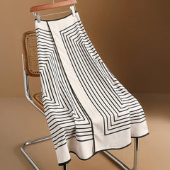 Women's Fashion Irregular Striped Skirt - Trendy Mix