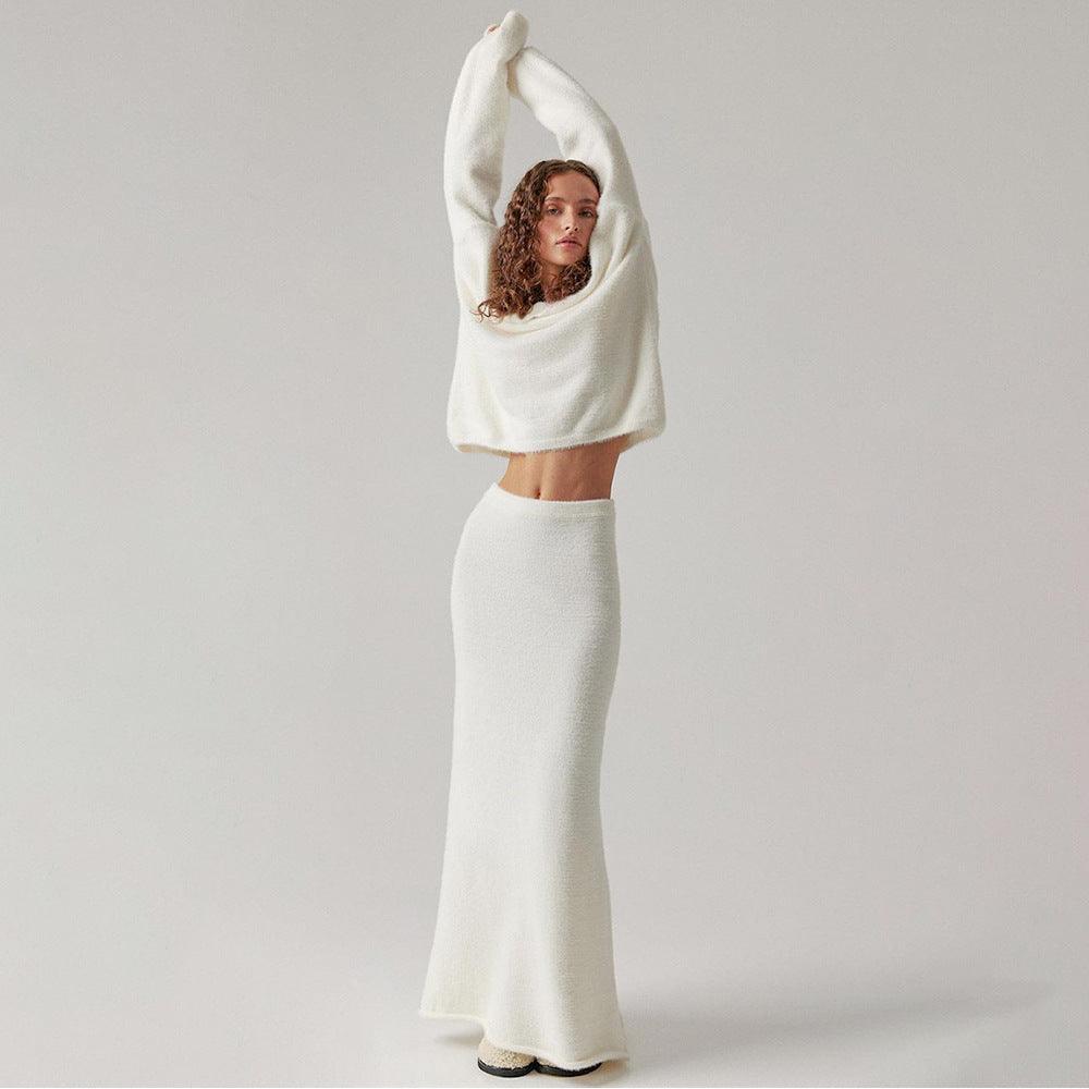 Sweater Suit Women's Simple Knitting V-neck - Trendy Mix