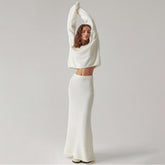 Sweater Suit Women's Simple Knitting V-neck - Trendy Mix