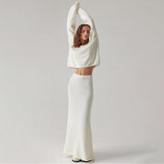 Sweater Suit Women's Simple Knitting V-neck - Trendy Mix