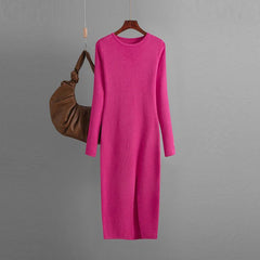 Slim Fit Inner Wear Long Sleeve Skinny Knit Dress - Trendy Mix