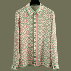 Luxe Satin Vintage Striped Shirt - Trendy Mix