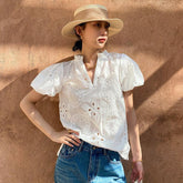 Holiday French Style Shirt For Women - Trendy Mix