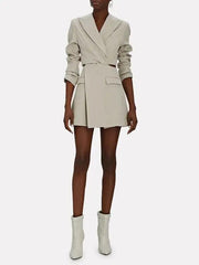 Chic Hollow-out Notched Blazer - Trendy Mix