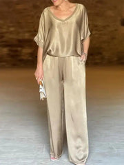 Chic Satin 2-piece Summer Set - Trendy Mix