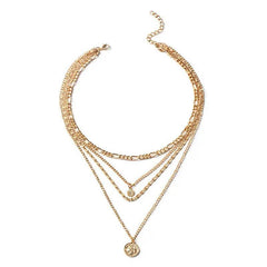 Chunky Gold Coin Necklace For Women - Trendy Mix