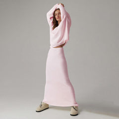 Sweater Suit Women's Simple Knitting V-neck - Trendy Mix