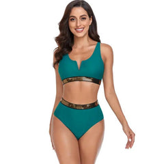 Elegant High-waist Tankini Set - Trendy Mix