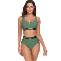 Elegant High-waist Tankini Set - Trendy Mix