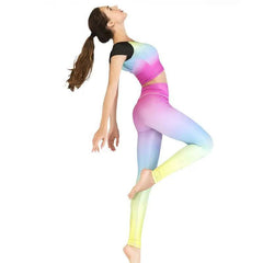 Fashion Printed Yoga Clothes Suit Women - Trendy Mix