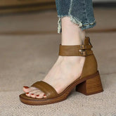 Chic French-Inspired Chunky Heel Platform Footwear - Trendy Mix