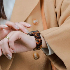 Elegant Amber Resin Watch Strap - Trendy Mix