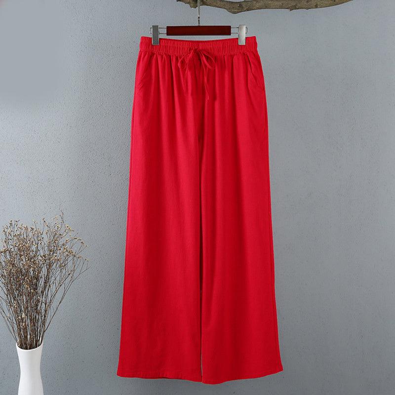 Women's Thin Cotton And Linen Wide-leg Pants - Trendy Mix