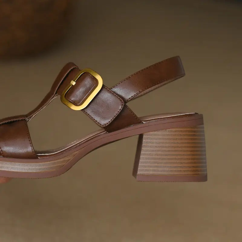 British Style Retro One-way Sandals