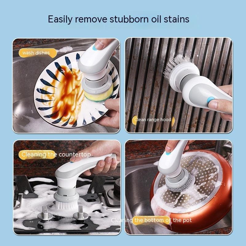 Cordless Electric Spin Scrubber with 4 Brush Heads for Effortless Cleaning - Trendy Mix