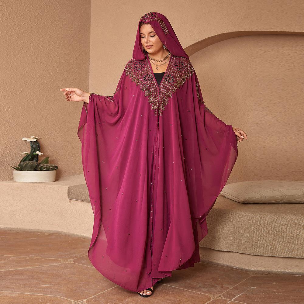 Elegant Hooded Chiffon Cloak for Muslim Women - Trendy Mix