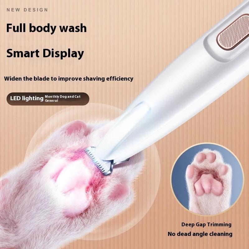 LED Waterproof Pet Paw Trimmer with Wide Stainless Steel Blade - Trendy Mix