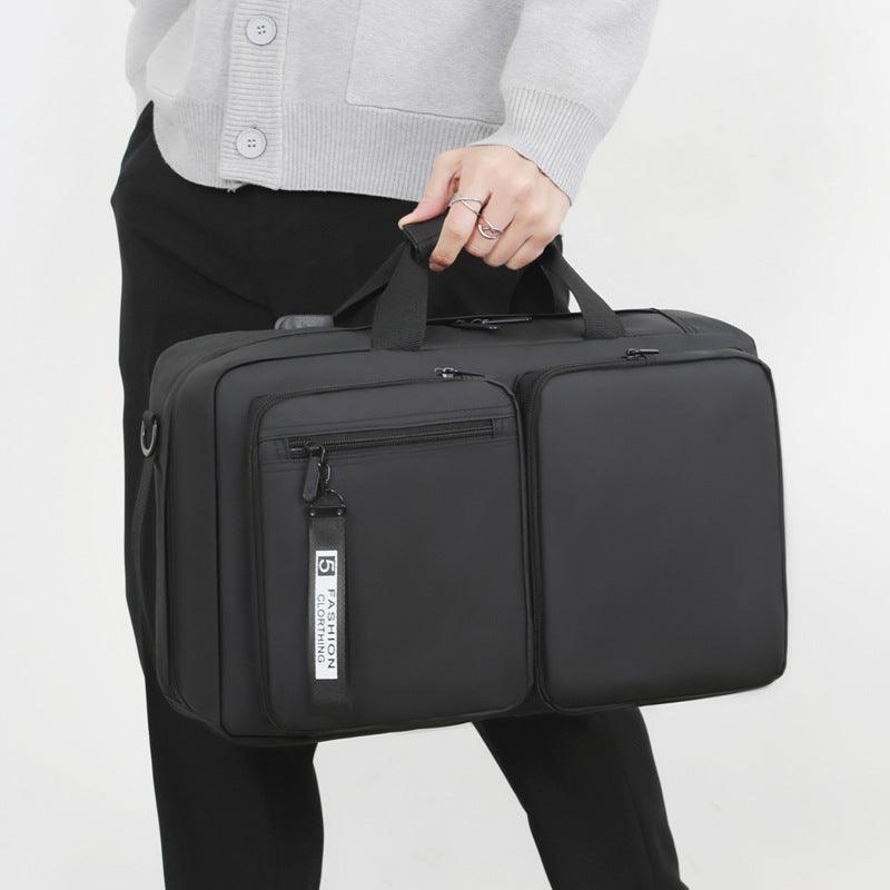 Versatile Large Capacity Business Lap Backpack for Travel and School with USB Port - Gray/Black - Trendy Mix